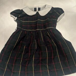 Plaid Kids Dress with White Collar